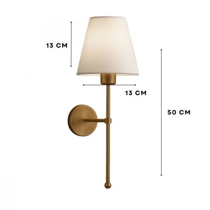 Wandlamp ASPARAGUS 1xE27/40W/230V goud/crème