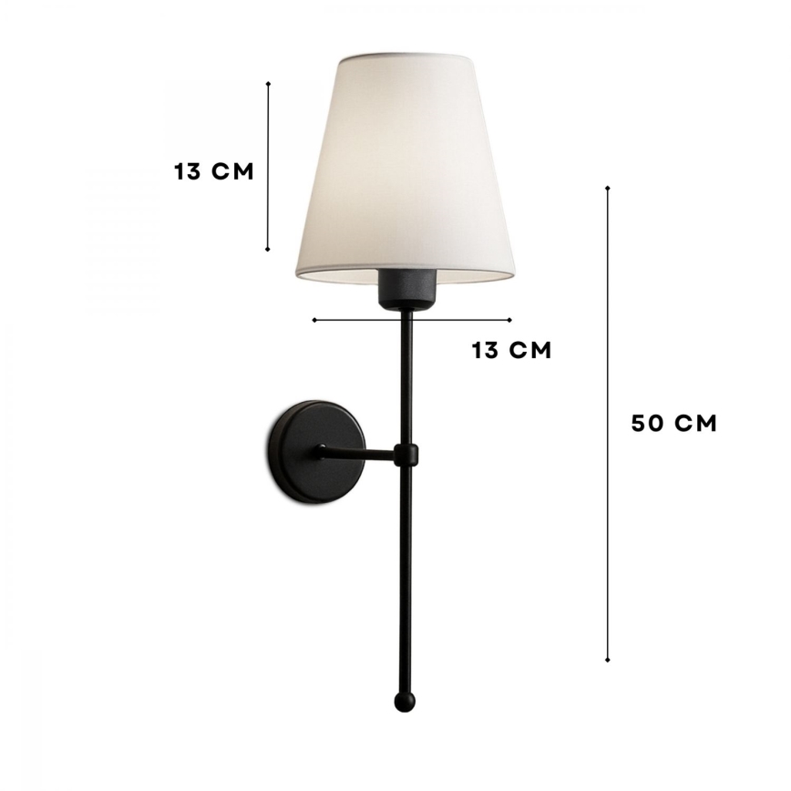 Wandlamp ASPARAGUS 1xE27/40W/230V zwart/crème