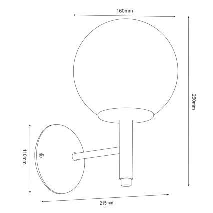 Wandlamp AWINION 1xE27/15W/230V beige/goud