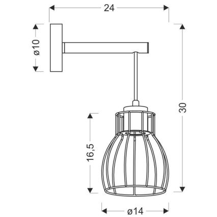 Wandlamp BERNITA 1xE27/60W/230V