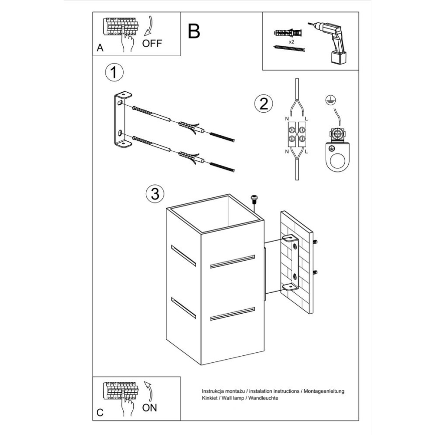 Wandlamp BLOCCO 1xG9/40W/230V