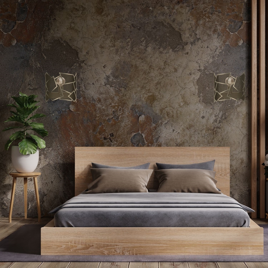 Wandlamp CAMO 1xE27/15W/230V goud