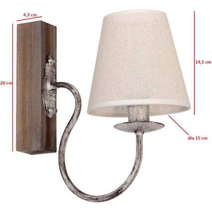 Wandlamp CARIN 1xE14/60W/230V licht