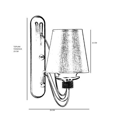 Wandlamp CLASSIC 1xE27/40W/230V brons/beige