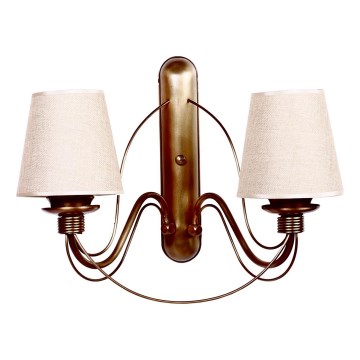 Wandlamp CLASSIC 2xE27/40W/230V brons/beige