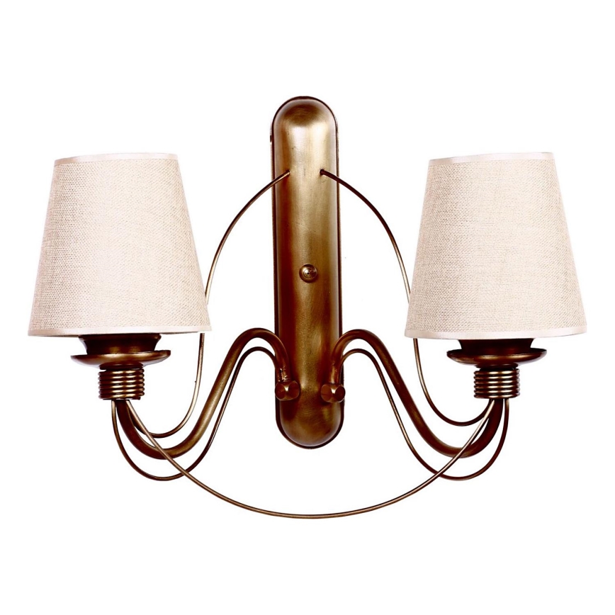Wandlamp CLASSIC 2xE27/40W/230V brons/beige