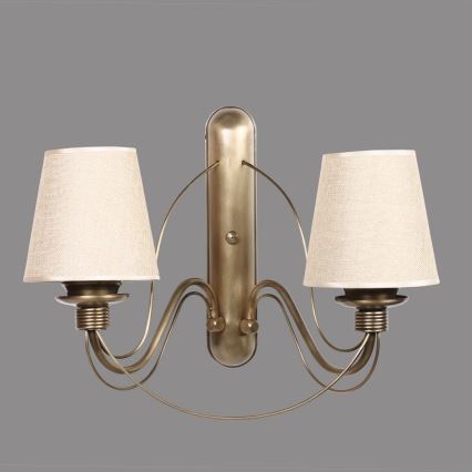 Wandlamp CLASSIC 2xE27/40W/230V brons/beige