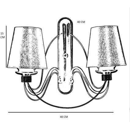 Wandlamp CLASSIC 2xE27/40W/230V brons/beige