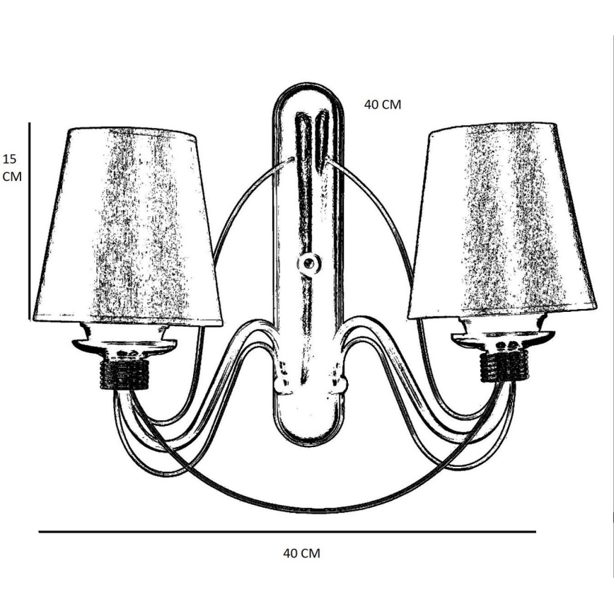 Wandlamp CLASSIC 2xE27/40W/230V brons/beige