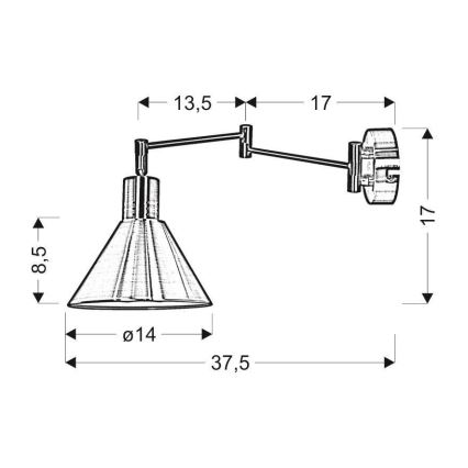 Wandlamp COPENHAGEN 1xE14/40W/230V