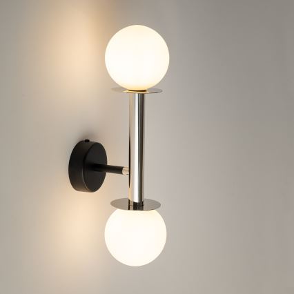 Wandlamp DAISY 2xG9/12W/230V glanzend chroom/zwart/wit