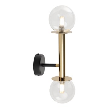 Wandlamp DAISY 2xG9/12W/230V goud/zwart/doorzichtig
