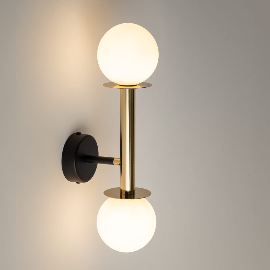 Wandlamp DAISY 2xG9/12W/230V goud/zwart/wit