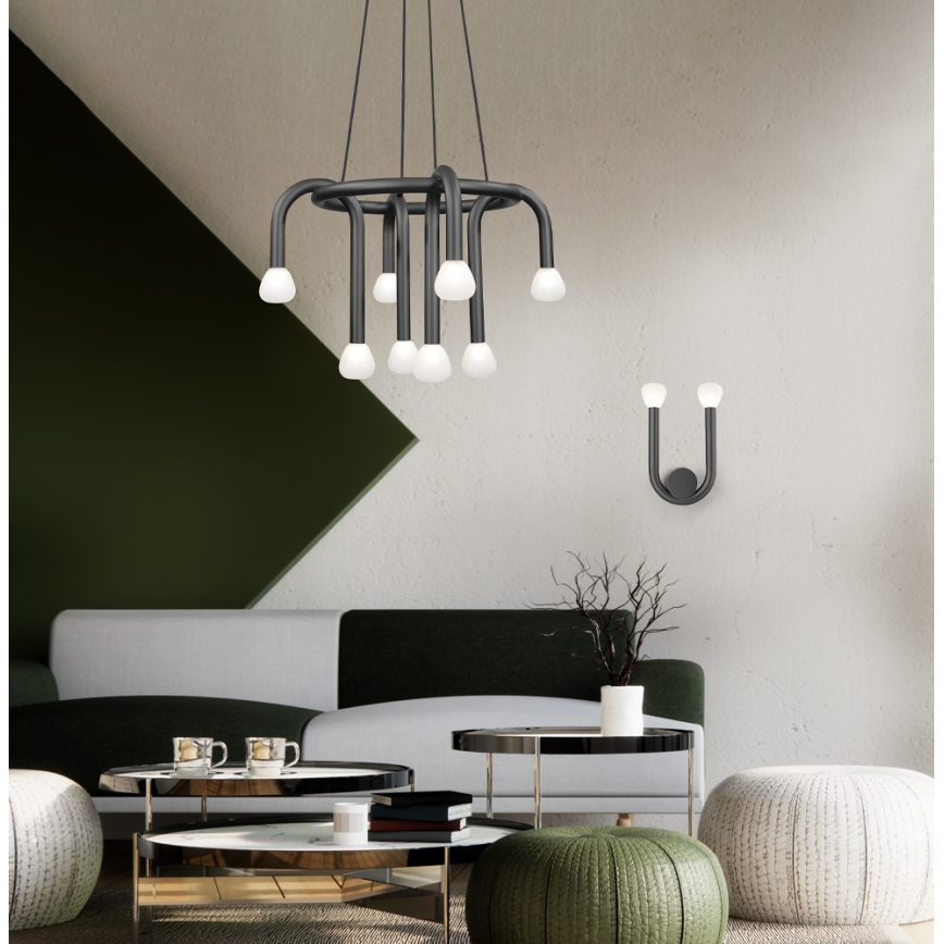 Wandlamp DELORI 2xG9/28W/230V zwart