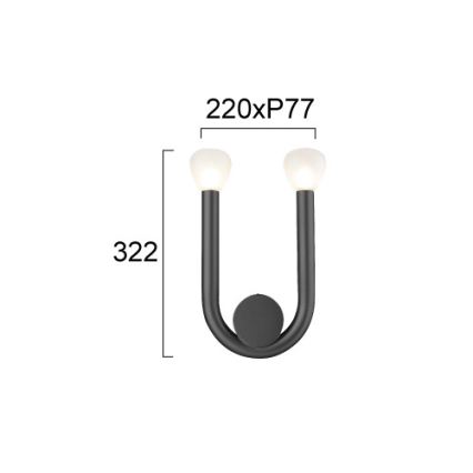 Wandlamp DELORI 2xG9/28W/230V zwart