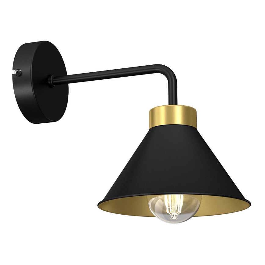 Wandlamp DEMET 1xE27/60W/230V zwart/goud