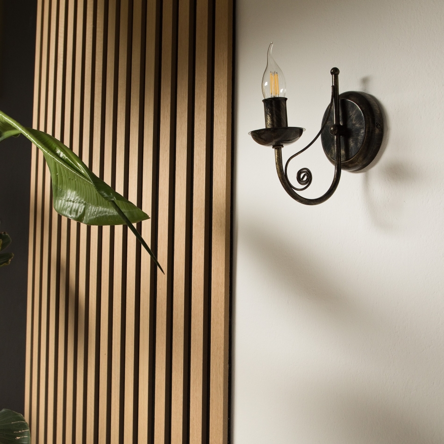 Wandlamp DONATO 1xE14x40W/230V patina