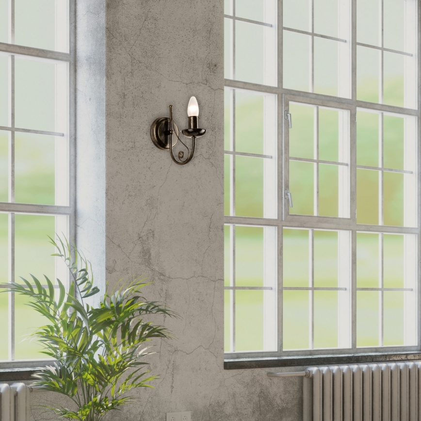 Wandlamp DONATO 1xE14x40W/230V patina