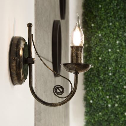 Wandlamp DONATO 1xE14x40W/230V patina