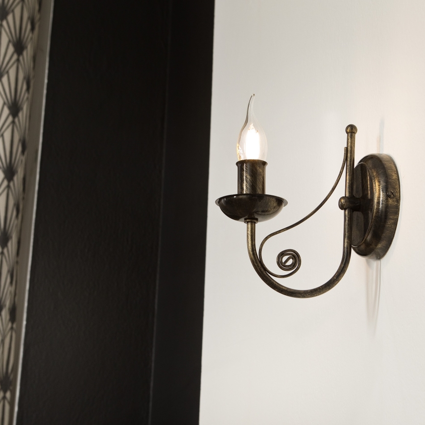 Wandlamp DONATO 1xE14x40W/230V patina