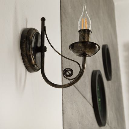 Wandlamp DONATO 1xE14x40W/230V patina