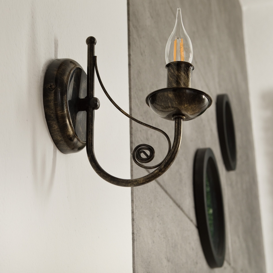 Wandlamp DONATO 1xE14x40W/230V patina