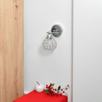 Wandlamp DORIS 1xE27/15W/230V glanzend chroom/doorzichtig