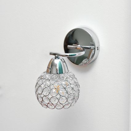 Wandlamp DORIS 1xE27/15W/230V glanzend chroom/doorzichtig
