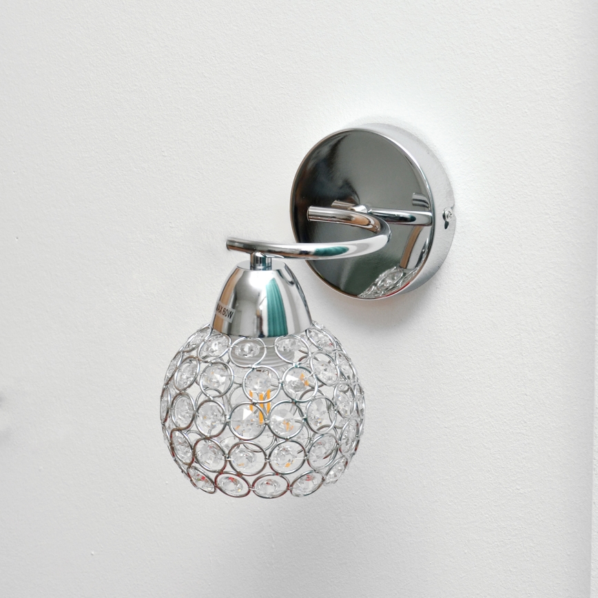 Wandlamp DORIS 1xE27/15W/230V glanzend chroom/doorzichtig