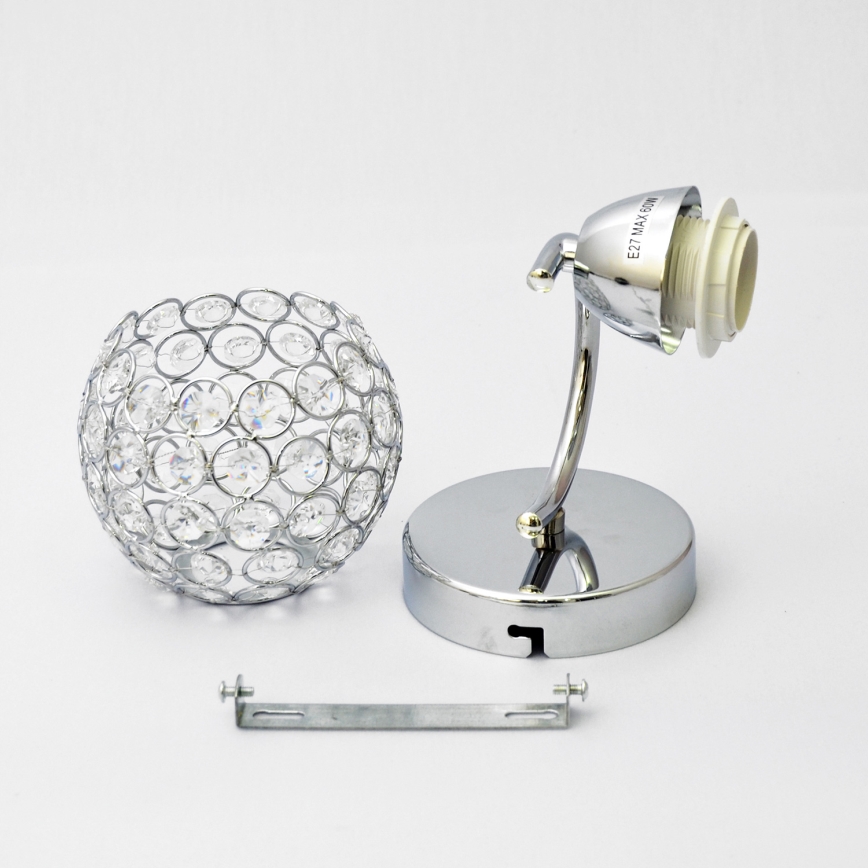 Wandlamp DORIS 1xE27/15W/230V glanzend chroom/doorzichtig