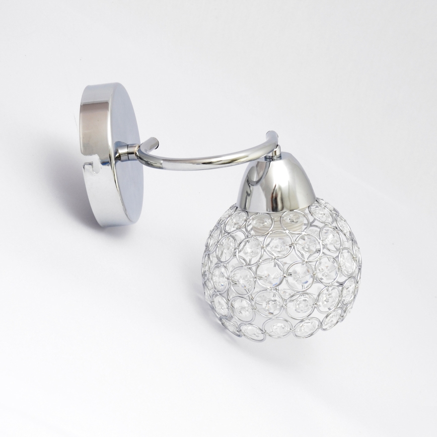 Wandlamp DORIS 1xE27/15W/230V glanzend chroom/doorzichtig