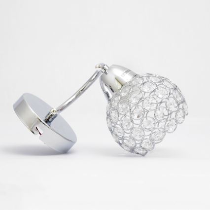 Wandlamp DORIS 1xE27/15W/230V glanzend chroom/doorzichtig