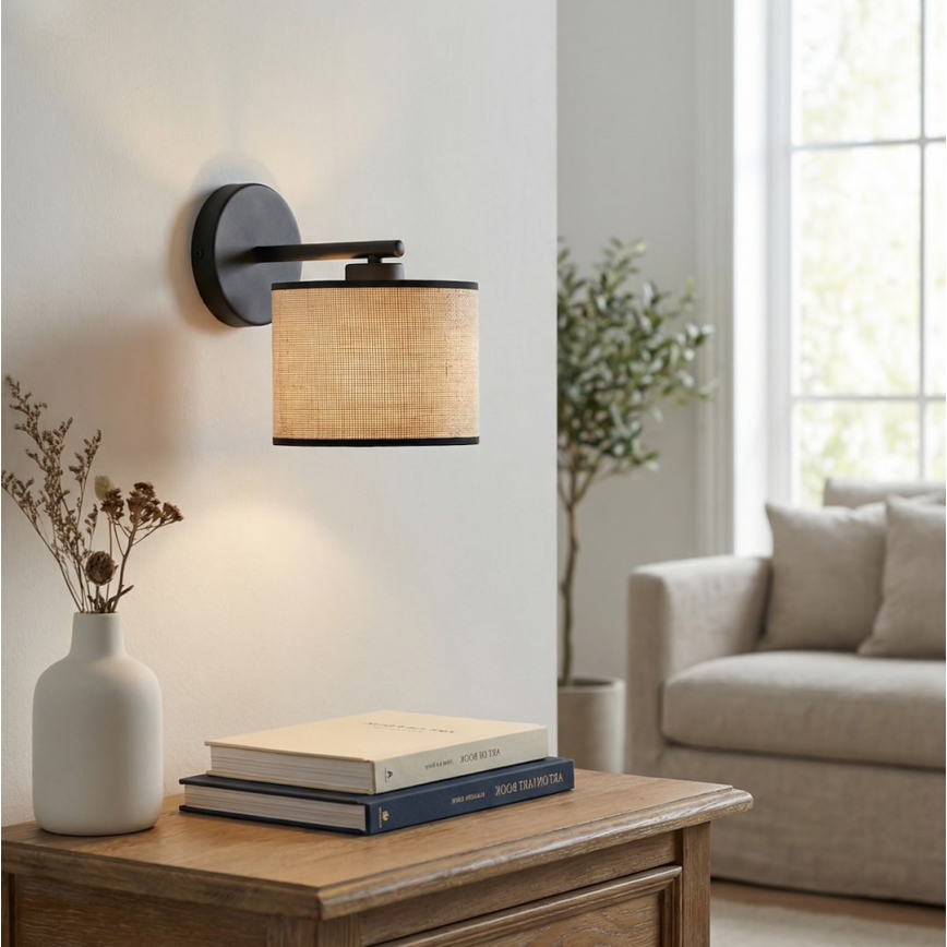 Wandlamp ECO 1xE27/15W/230V beige/rotan