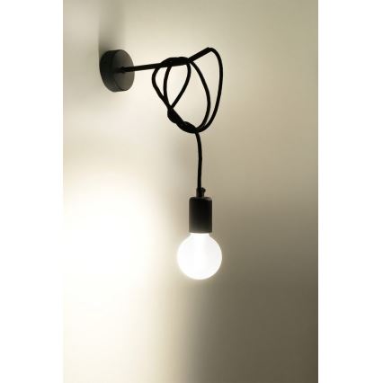 Wandlamp EDISON 1xE27/60W/230V zwart