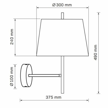 Wandlamp ELENA 1xE27/20W/230V zwart