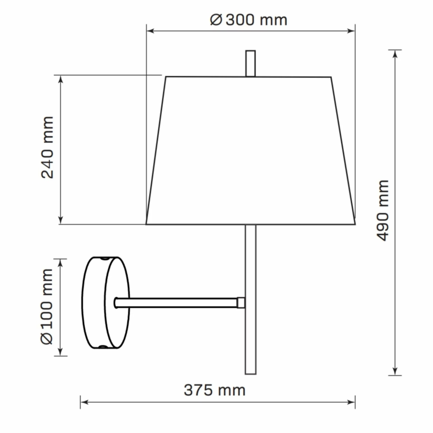 Wandlamp ELENA 1xE27/20W/230V zwart