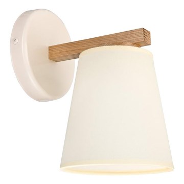 Wandlamp ELLIE 1xE27/15W/230V crème/eiken