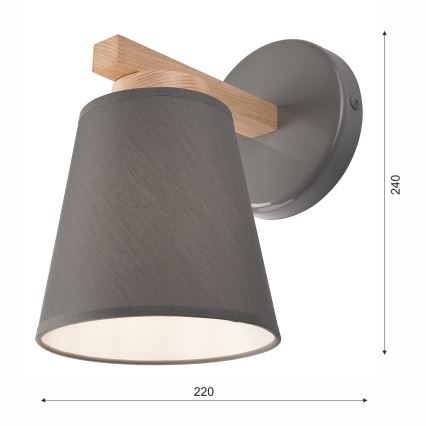 Wandlamp ELLIE 1xE27/60W/230V beuken