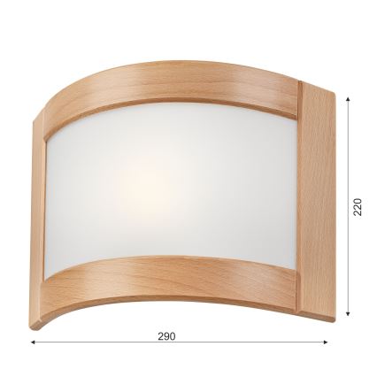 Wandlamp ELODIE 1xE27/60W/230V eiken