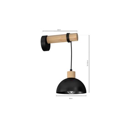 Wandlamp ERIK 1xE27/60W/230V beige/zwart