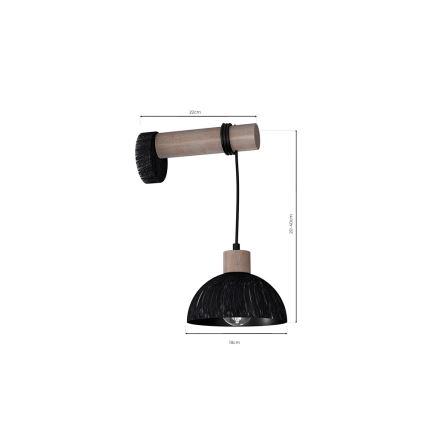 Wandlamp ERIK 1xE27/60W/230V bruin/zwart