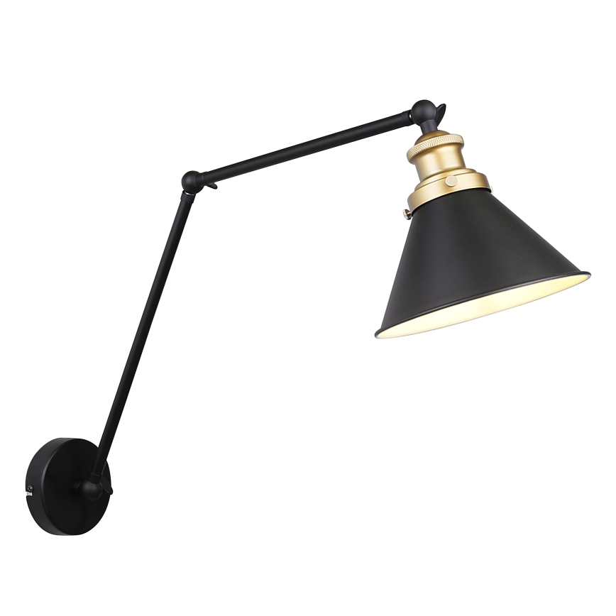 Wandlamp FUNDO 1xE27/40W/230V zwart/goud