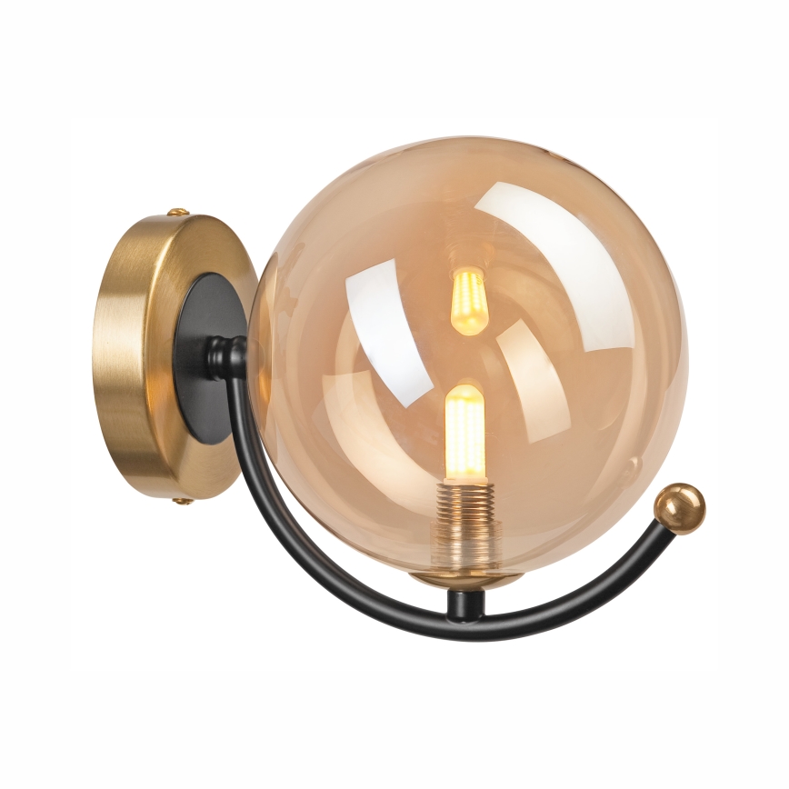 Wandlamp GEORGIA 1xE14/5W/230V goud/gerookt beige
