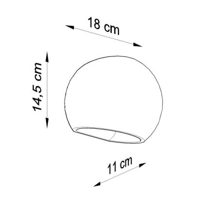 Wandlamp GLOBE 1xE27/60W/230V wit