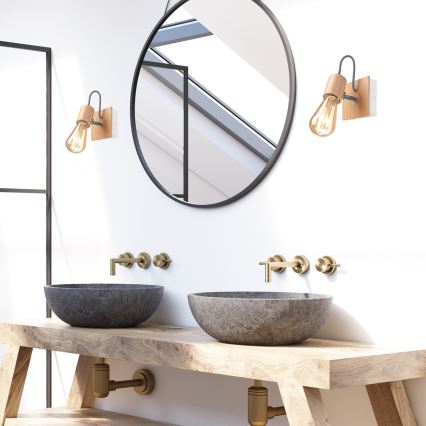 Wandlamp GUSTAVO 1xE27/60W/230V beuken