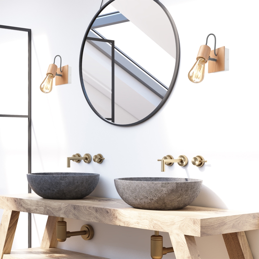 Wandlamp GUSTAVO 1xE27/60W/230V beuken