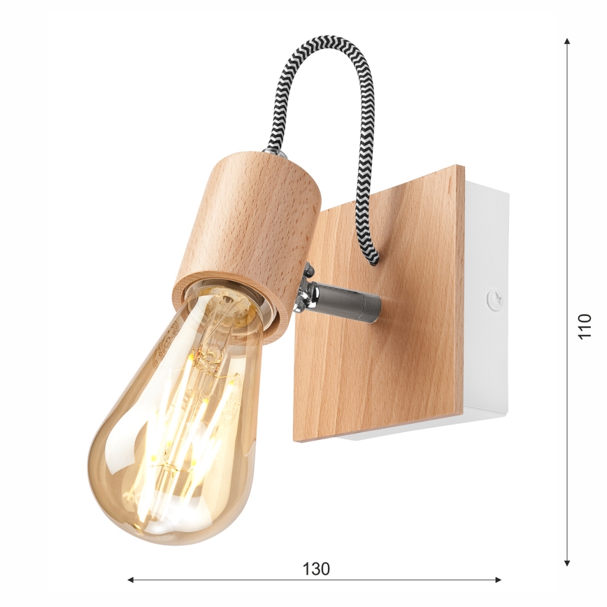 Wandlamp GUSTAVO 1xE27/60W/230V beuken
