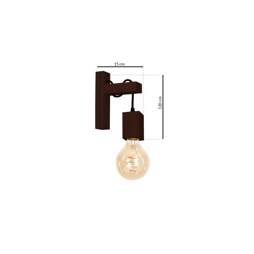 Wandlamp JACK 1xE27/40W/230V bruin hout