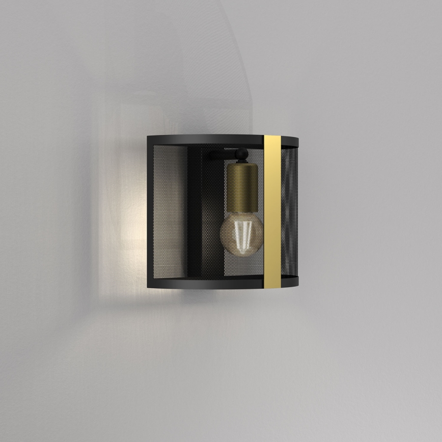 Wandlamp KAGA 1xE27/60W/230V zwart/gouden