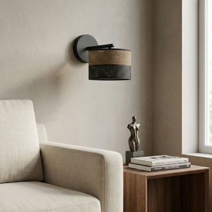Wandlamp KARBON 1xE27/15W/230V zwart/bruin